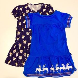 Pair of girls dresses - Fairies and unicorns - girls 5T